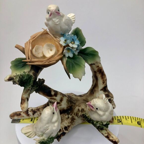Capodimonte Italy Porcelain Mama Bird & Baby Birds Just Hatched Figurine 1980s - Picture 14 of 16